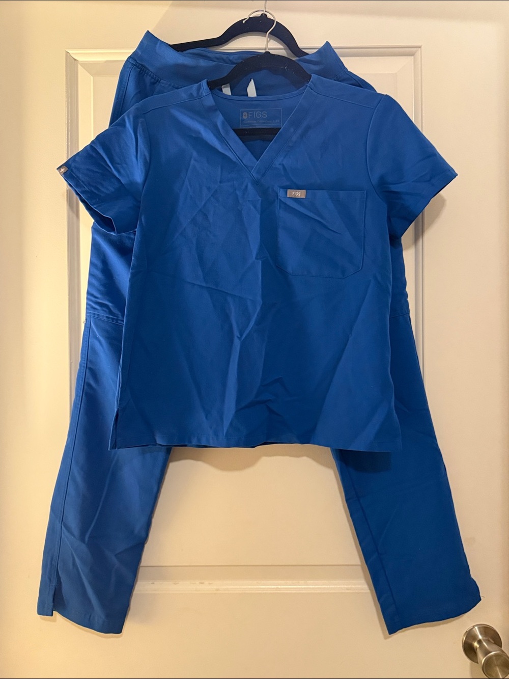 Figs Royal Blue Straight-Leg Scrub Set